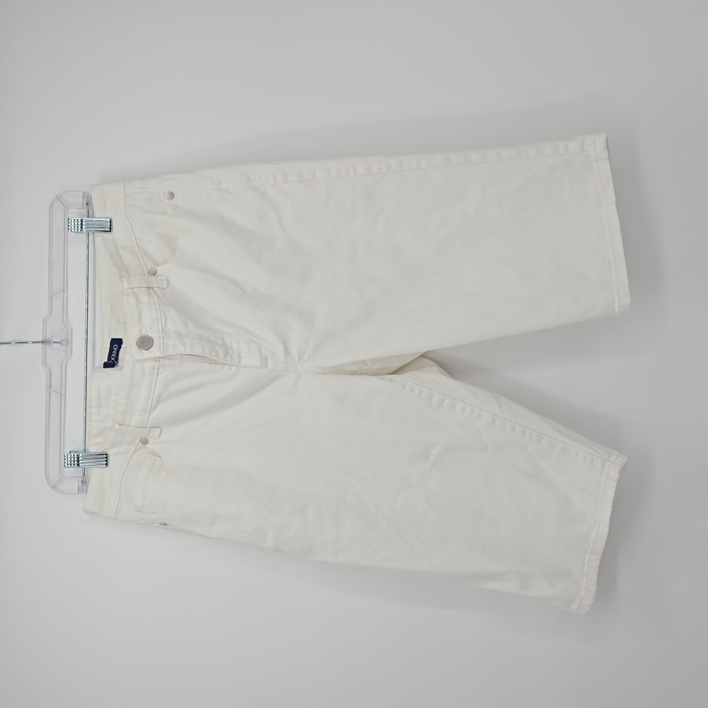 Bandolino Riley Women's White Shorts Stretch Denim Mid Rise Walking Size 10